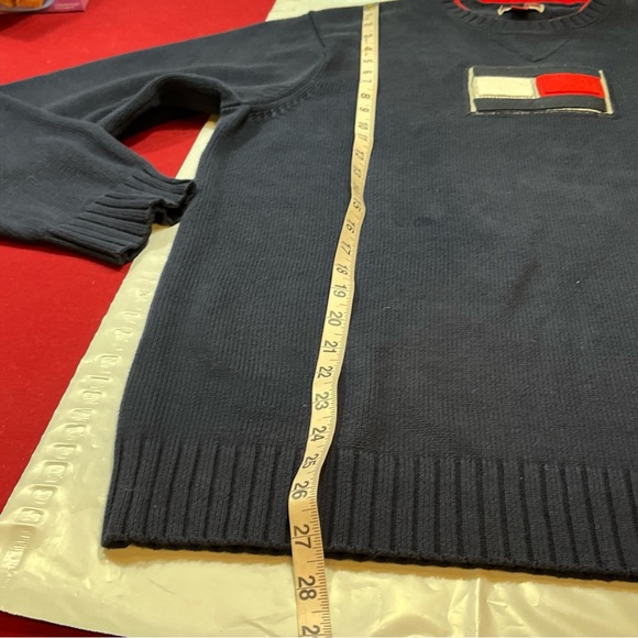 Tommy Hilfiger 3D big FLAG LOGO sweater Crewneck JAPAN men’s Medium, Y2K preppy - Picture 5 of 13